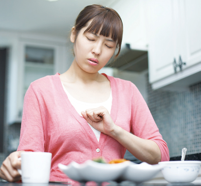 Tip ▪ 과식이나 빨리 먹는 습관 등을 고친다 ▪ 기름진 음식, 매운 음식을 피한다 ▪ 생강 섭취가 포만감 줄이는 데 도움된다