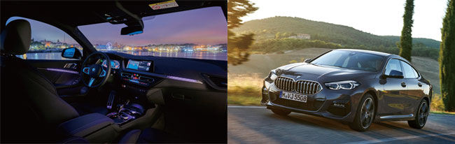왼쪽부터 BMW 2시리즈 그란쿠페 내부와 주행 모습. 사진 BMW그룹