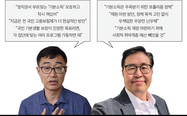 (왼쪽부터) 오건호 내가만드는복지국가 공동운영위원장 전국민주노동조합총연맹 정책부장, 국민연금기금실무평가위원회 위원, 사회공공연구소 연구실장 / 우석진 명지대 경제학과 교수 위스콘신주립대 경제학 박사, 한국조세연구원 전문연구위원, 한국재정학회 이사