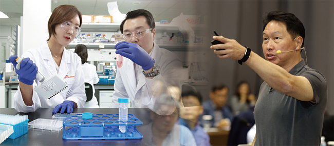 SK바이오팜이 개발한 혁신 신약 두 종이 미국 식품의약국(FDA) 승인을 받은 배경에는 최태원 SK그룹 회장의 든든한 지지가 있었다. 사진 SK