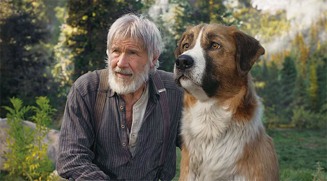 존 손튼(해리슨 포드)과 벅은 야생에서 인간과 인간 이상의 깊은 감정 교류를 나눈다. 사진 IMDB