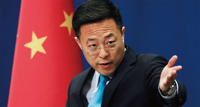 자오리젠 중국 외교부 대변인. 사진 AP연합