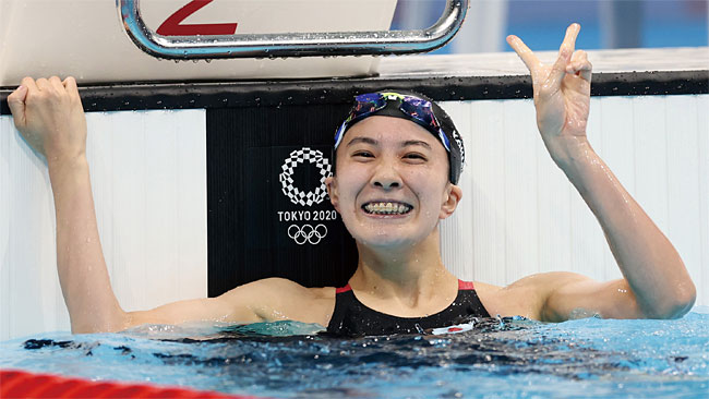 일본의 오하시 유이가 2021년 7월 도쿄 올림픽(2020 도쿄 올림픽) 여자 개인혼영에 걸린 2개의 메달을 독식했다. 사진 국제수영연맹(FINA)