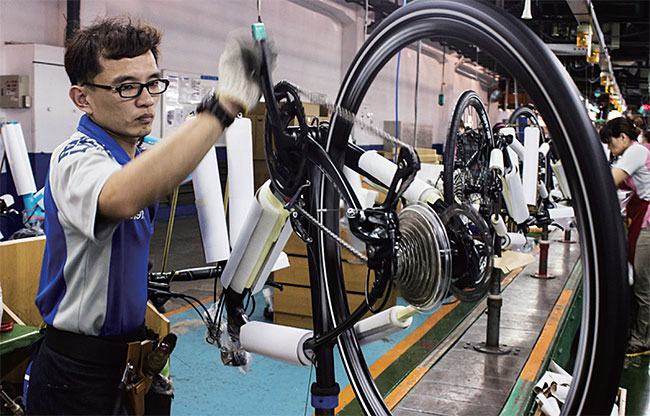 대만 자이언트 자전거 생산 공장 내부. 사진 블룸버그