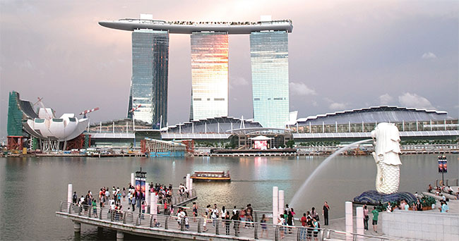 쌍용건설이 싱가포르에 지은 마리나 베이 샌즈 호텔. 쌍용건설