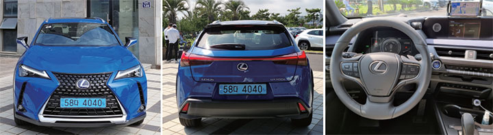 ‘UX300e’의 전후면과 실내. 사진 고성민 기자