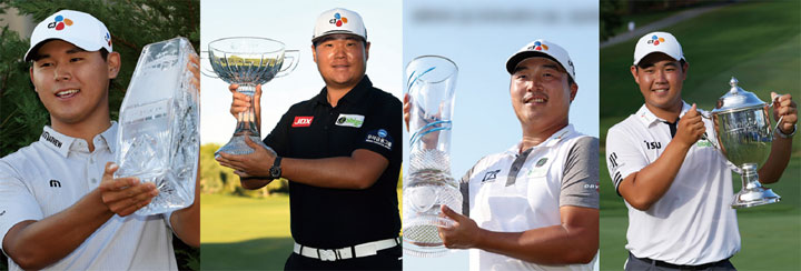 왼쪽부터 김시우(PGA투어 3승), 임성재(2승), 이경훈(2승), 김주형(1승). 사진 PGA투어