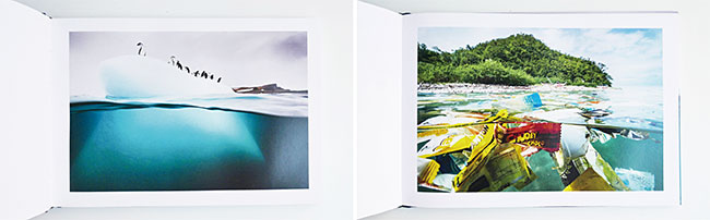 책에는 작가인 데이비드 더블릿(David Doubilet)이 바다 표면에서 촬영해, 수중 세계까지 한 번에 보여주는 하프 앤드 하프(half-and-half) 사진이 담겼다. 김진영