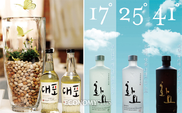 - 오늘날 쉽게 만날 수 있는 희석식 소주의 종류는 다양하다.