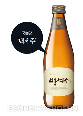요즘 시판되고 있는 새로운 디자인의 백세주.