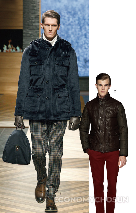 1, 2. 세련된 사파리 재킷과 튀는 팬츠의 멋스런 조화가 돋보이는 에르메네질도 제냐의 사파리 재킷 룩