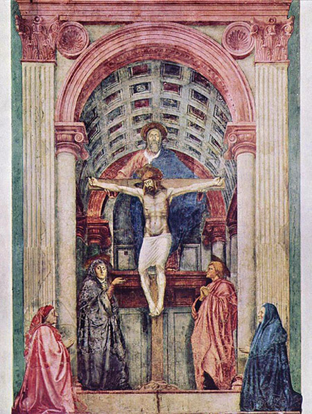 원근법이 적용된 최초의 회화, 마사초(Masaccio)의 ‘성 삼위일체’ <사진 : 위키피디아>