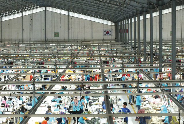 호전실업의 인도네시아 공장 내부 전경. 호전실업은 인도네시아에만 6곳의 생산공장을 가동하고 있다. <사진 : 호전실업>