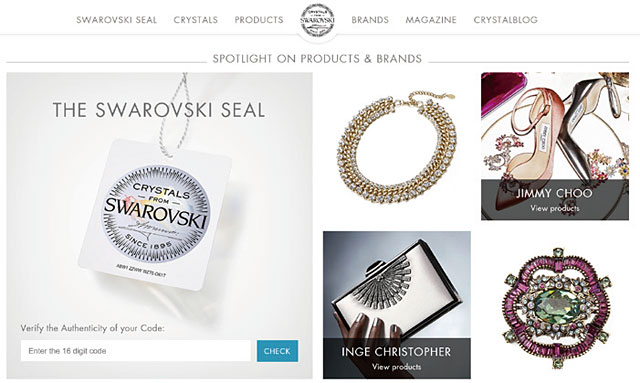 ‘크리스털 허브 사이트’에서 스와로브스키의 크리스털 제품이 들어간 다양한 브랜드를 검색, 구매할 수 있다. <사진 : 스와로브스키>