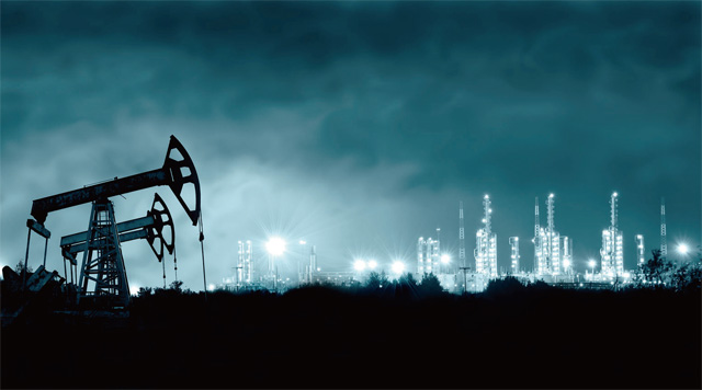 미국 석유 회사가 셰일오일을 시추하고 있다. <사진 : 블룸버그>