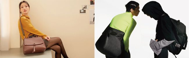 빈폴액세서리가 최근 선보인 클레버(왼쪽 사진) 라인과 준지와의 컬래버레이션 상품. 사진 빈폴