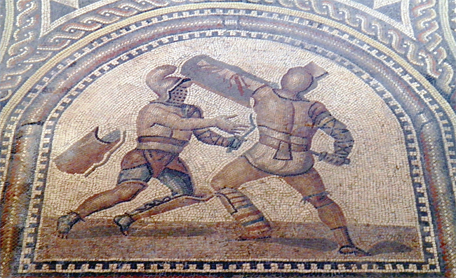 고대 로마의 노예들은 전문직종으로도 진출할 수 있었는데, 그 직업군 중 하나가 ‘검투사’였다. 이들은 전투 중 여섯 번 싸우면 한번꼴로 목숨을 잃었다고 전해진다. 사진 플리커