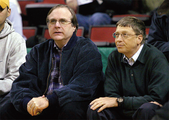 마이크로소프트를 공동창업한 폴 앨런(왼쪽)과 빌 게이츠. 사진 블룸버그