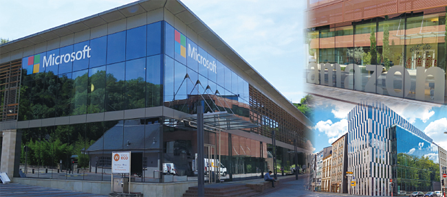 룩셈부르크 시티에는 마이크로소프트, 아마존 등 글로벌 기업의 유럽 본사가 자리 잡고 있다.