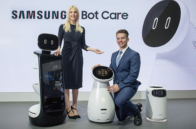 삼성전자가 지난 1월 공개한 ‘삼성봇(Samsung Bot)’ AI 로봇들. 사진 블룸버그