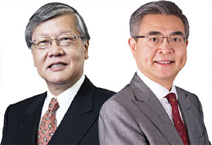 앤드루 셩(Andrew Sheng) 홍콩대 아시아글로벌연구소 최고연구위원(왼쪽)샤오 겅(Xiao Geng) 베이징대 HSBC 경영대학원 교수(오른쪽)