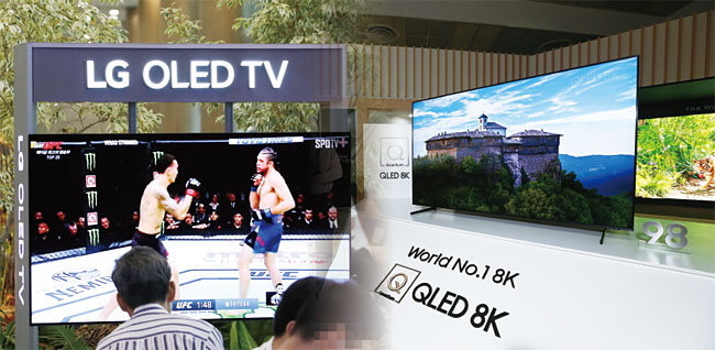 LG OLED와 삼성 QLED 간의 치열한 색 표현 전쟁이 이어지고 있다. 사진 연합뉴스