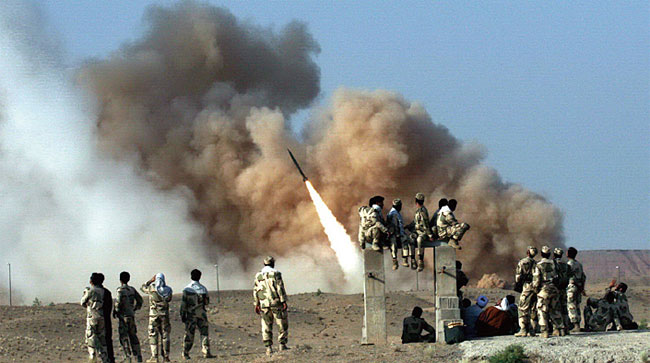 이란 혁명수비대는 1월 8일 오전 이라크 미군 주둔 기지 두 곳을 미사일로 공격했다. 사진 EPA연합