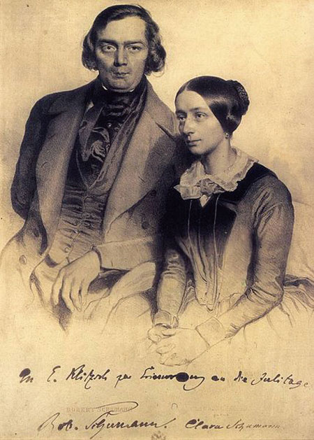로베르트 슈만과 그의 아내 클라라 슈만. 사진 위키미디어