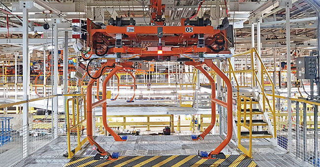 현대로템이 2016년 수주한 포드 미국 공장 운반 설비. 사진 현대로템