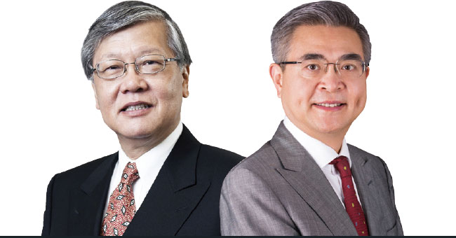 앤드루 셩(Andrew Sheng) 홍콩대 아시아 글로벌연구소 연구원, UNEP 회원(왼쪽)샤오 겅(Xiao Geng) 홍콩 국제금융연구소 총장, 베이징대 HSBC 경영대학원 교수(오른쪽)