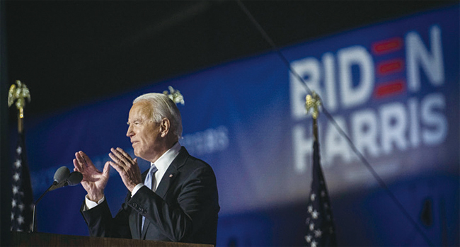 조 바이든 미국 대통령 당선인. 사진 블룸버그