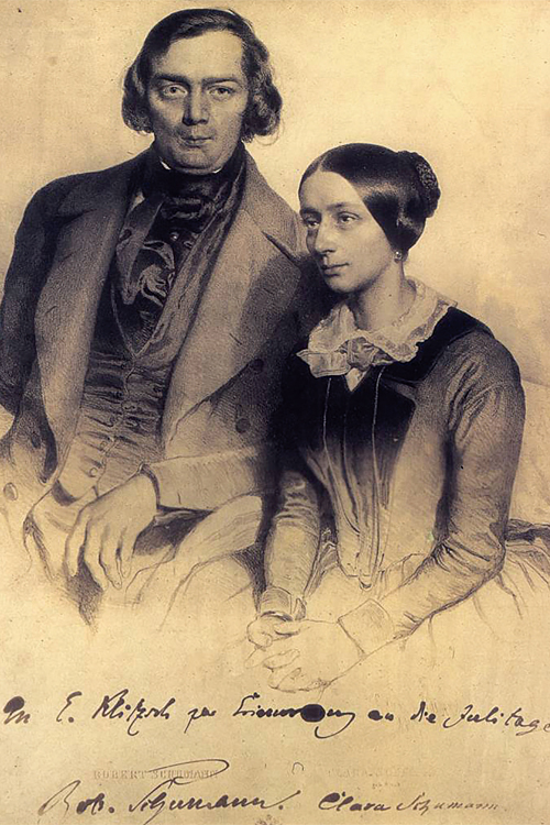 로베르트와 클라라 슈만 부부의 초상화. 에두아르드 카이저의 1847년 작품. 사진 위키미디어