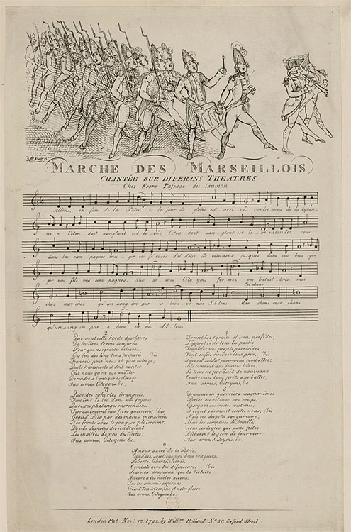 ‘마르세유 행진곡’ 악보. 발바스트르는 이 작품을 오르간으로 편곡해 연주했다. 사진 위키미디어