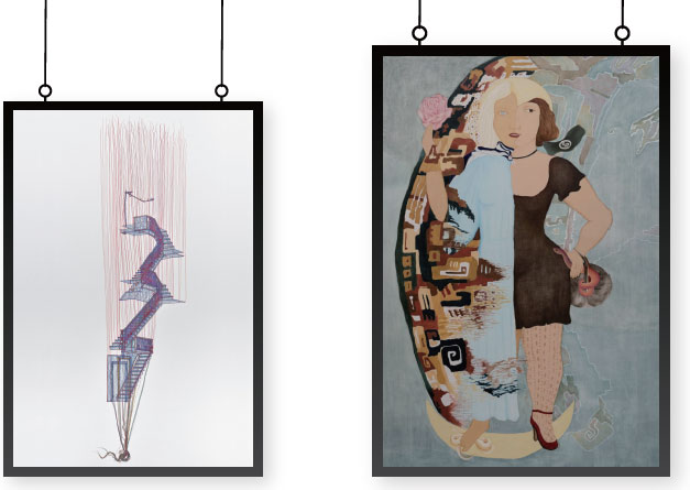 서도호의 ‘Staircase/s’와 세실리아 비쿠냐의 ‘Virgen Puta’. 사진 리만머핀