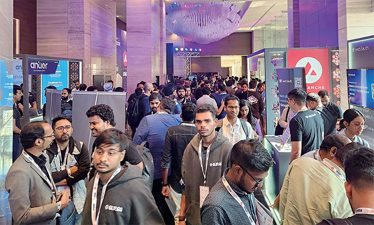 12월 6일 인도 카르나타카주 벵갈루루 쉐라톤 그랜드 호텔에서 열린 인디아 블록체인 위크(IBW) 2023 행사장. 사진 김태호 기자