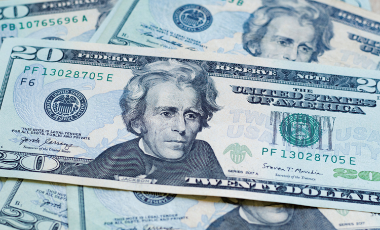 Andrew Jackson, 7th President of the United States, depicted on the $20 bill. /Shutterstock