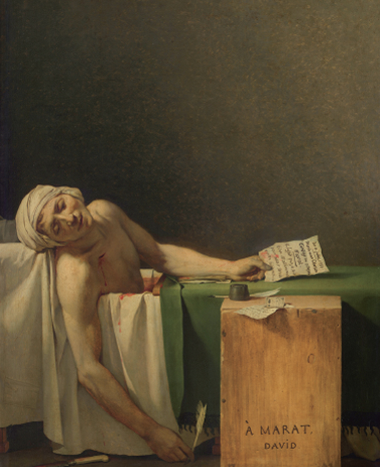 자크 루이 다비드, ‘마라의 죽음’ 캔버스에 유채, 162×128㎝, 1793. 