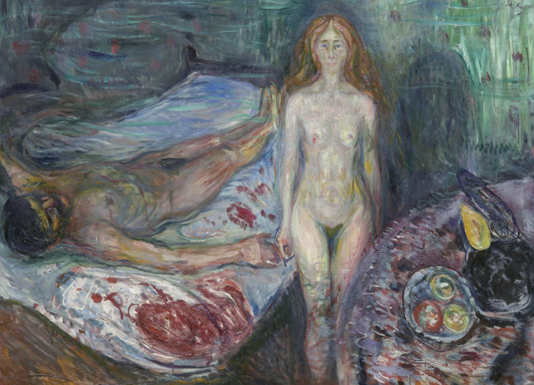 에드바르 뭉크, ‘마라의 죽음’ 캔버스에 유채, 150×200㎝, 1907. 위키피디아