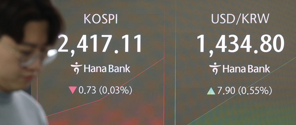 12월 11일 오전 서울 중구 하나은행 딜링룸 현황판에 코스피 지수가 표시돼 있다. / 연합뉴스