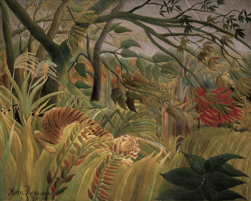 앙리 루소, ‘열대성 폭풍 속의 호랑이’, 130×162㎝, 1891. /위키피디아