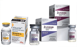 미국 일라이 릴리가 내놓은 ‘도나네맙(키순라·왼쪽)’과 미국 바이오젠·일본 에자이가 출시한 ‘레카네맙(레켐비·오른쪽)’. /일라이 릴리, 에자이