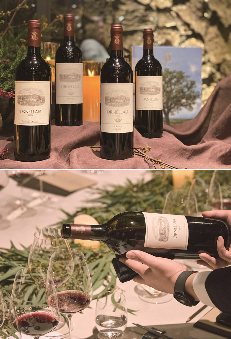 (위) 오르넬라이아 와인들. /사진 김상미 (아래) 1997년산 오르넬라이아. /사진 프레스코발디