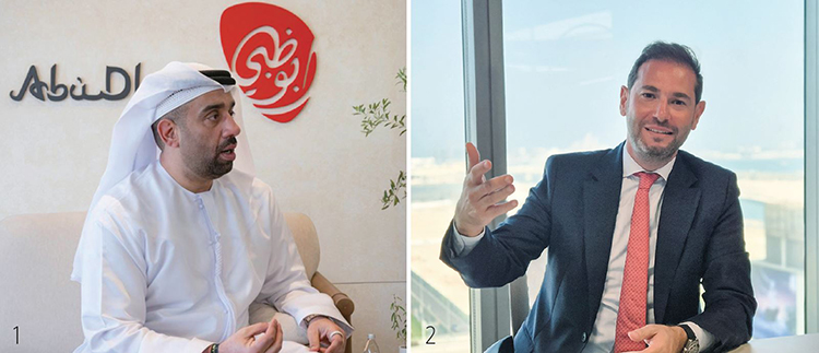 1 압둘라 후메이드 사이프 알 자르완 DoE 의장. 2 아흐마드 수브라 ADIO 가치 창출·클러스터 기획 및 개발 본부장. /사진 DoE·김송이 기자