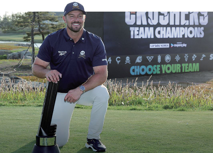 브라이슨 디섐보는 2025년 5월 인천의  잭니클라우스 골프 클럽에서 열린 LIV골프 코리아에서 개인전과 단체전을 석권했다. /사진 뉴스1