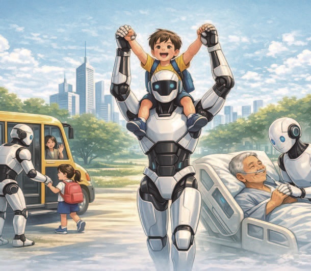 인간의 행복을 증진하는 AI. / 사진 챗gpt 