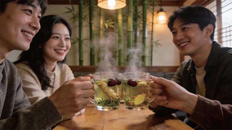 나이가 들수록 사람은 더 좋은 말보다는 더 따뜻한 것을 찾는다. 설명보다 온기를, 해답보다 시간을 찾는다. 한방차는 그 모든 것을 말없이 제공한다. /퍼플렉시티